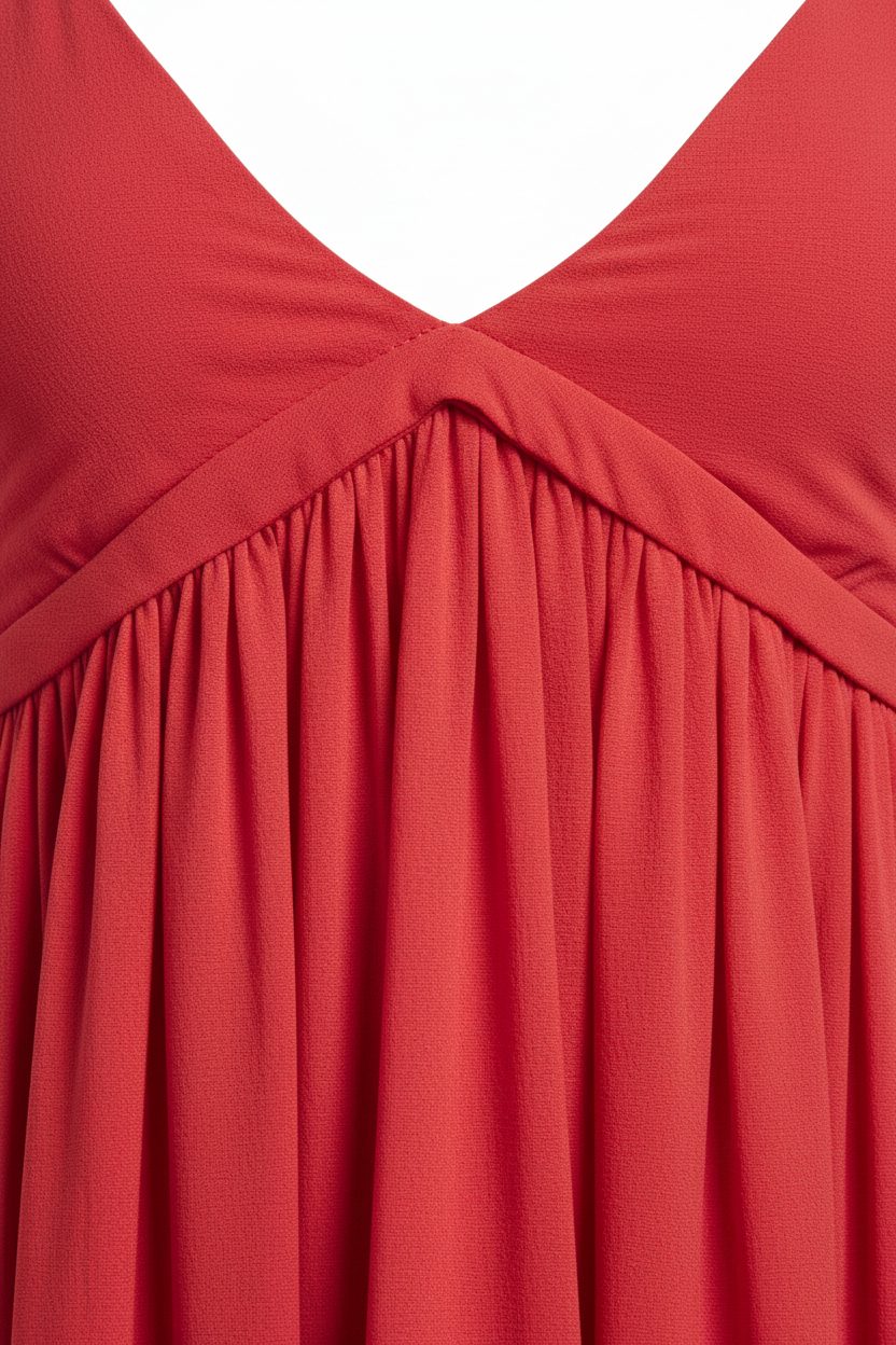 Ruched Plunge Mini Cami Dress