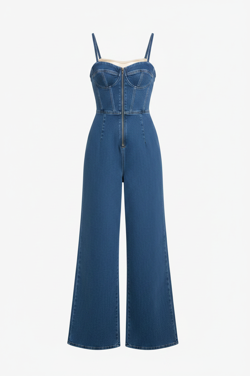 Cami Stretch Denim Jumpsuit