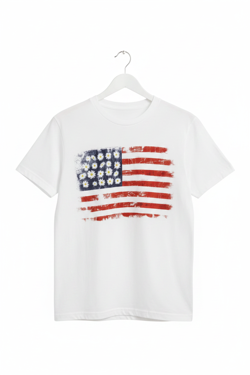 Vintage Americana Distressed Flag Graphic Tee