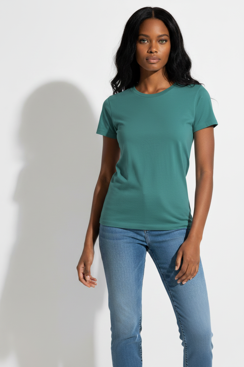 Mineral Washed Crew Neck Short Sleeve Top