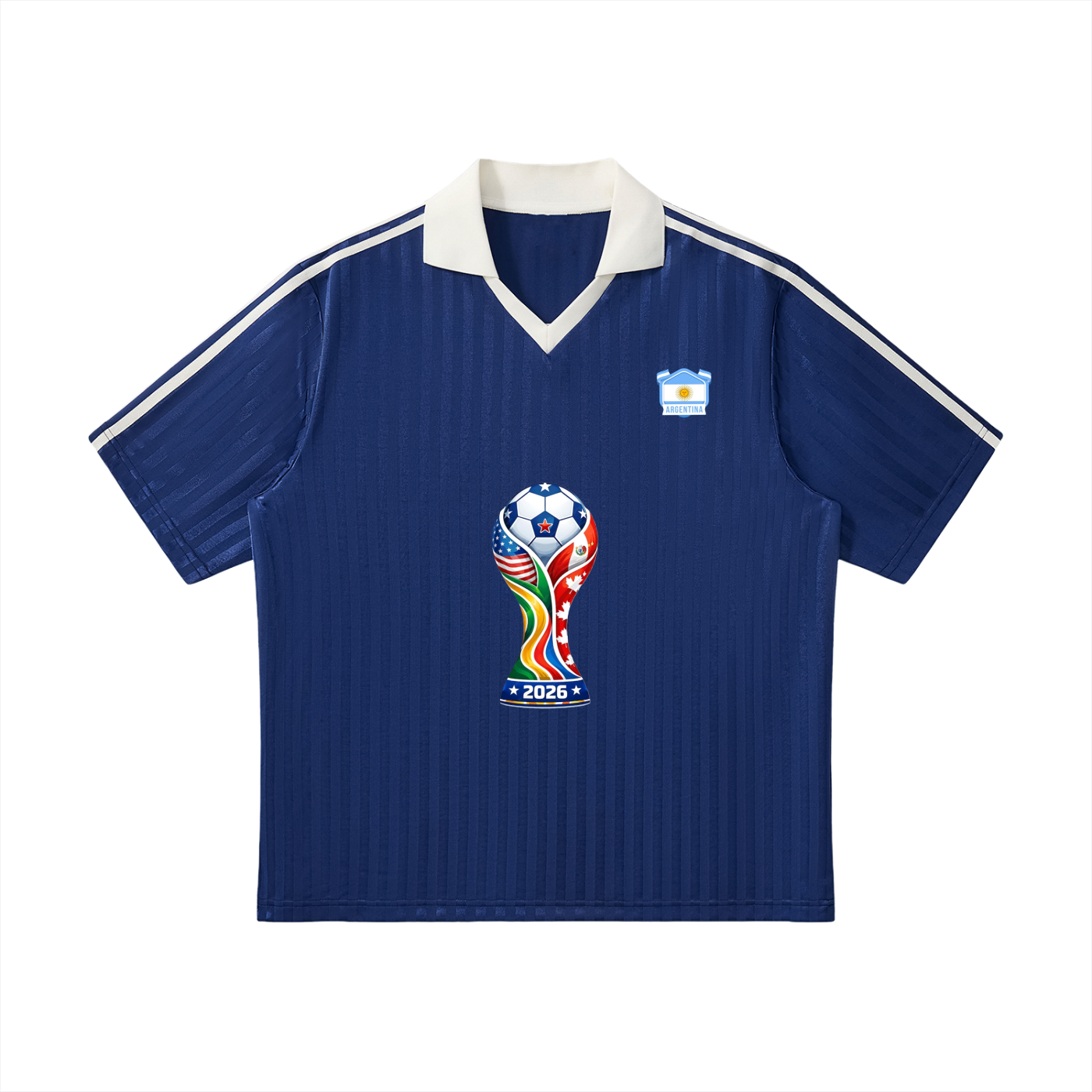 Contrast Collar Striped Soccer Jersey