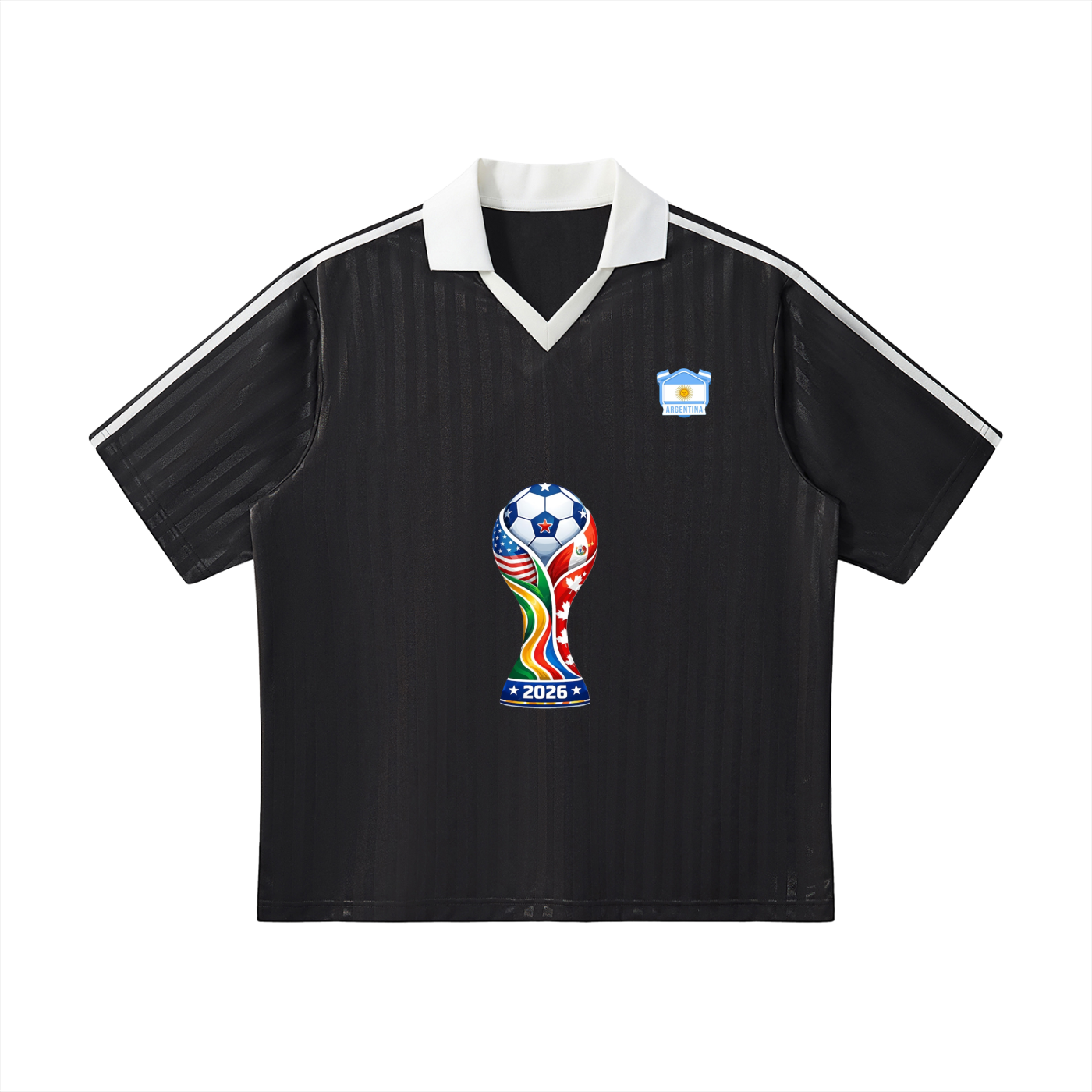 Contrast Collar Striped Soccer Jersey
